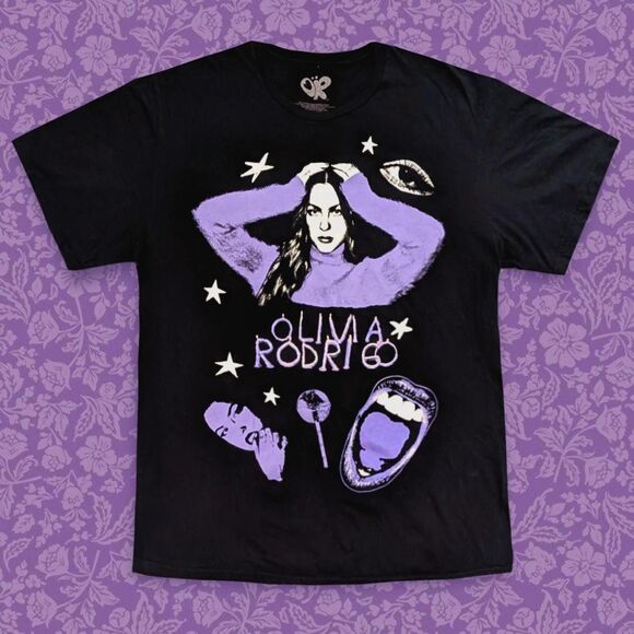 Olivia Rodrigo Black and Purple Guts Graphic Tee | Size L - Picture 1 of 5